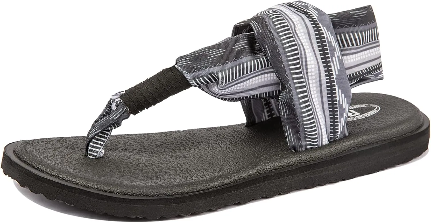 Ranberone Women's Yoga Mat Flip Flops Casual Flat Summer Beach Sandals