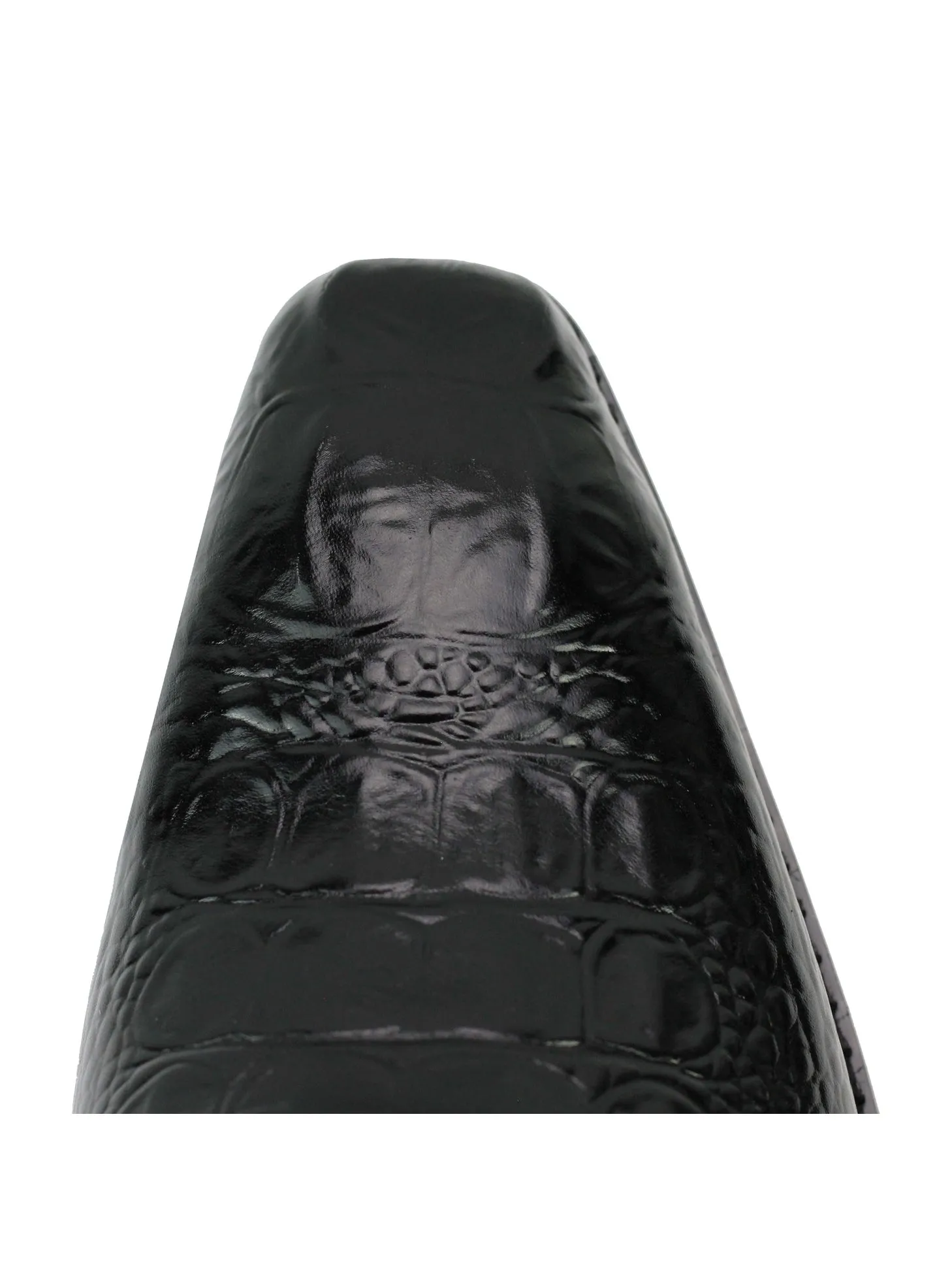 Real Leather Black Print Monk Loafers