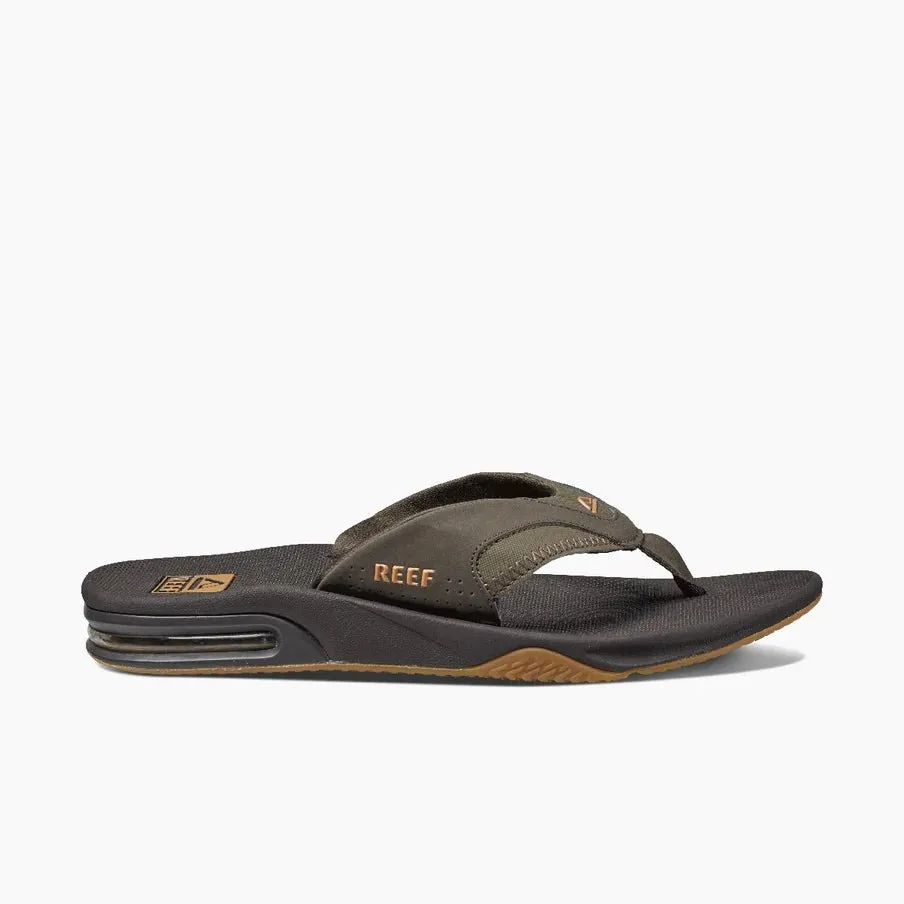 Reef Men's Fanning Bottle Opener Brown/Gum Flip Flop Sandal