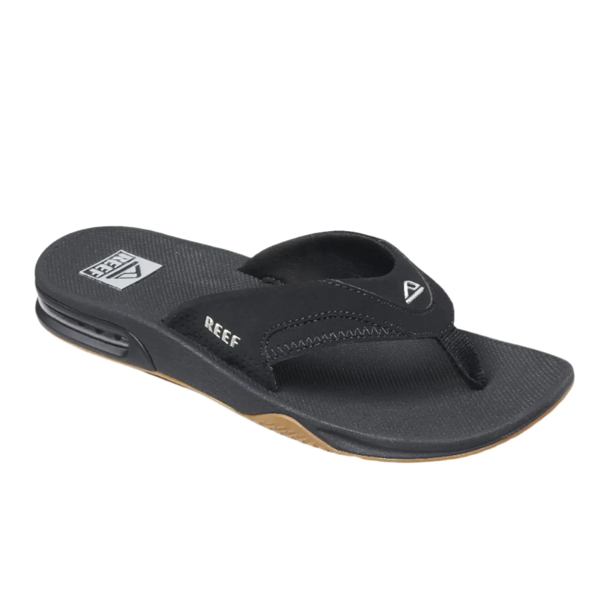Reef Men's Fanning Flip Flop Sandal Black / Silver