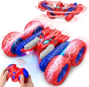 Remote Control Car Toys: Double Sided RC Cars Outdoor Toy for 4 5 6 7 8 9 10 Year Old Boys Girls Ages 5-7 Birthday Gifts Rechargeable Upright Stunt Car 360° Flip 4WD Gifts Age 4-6-13