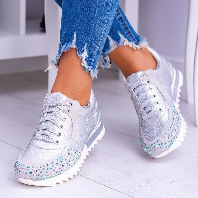 Rhinestone Fashion Plus Size Women's Sports Running Shoes