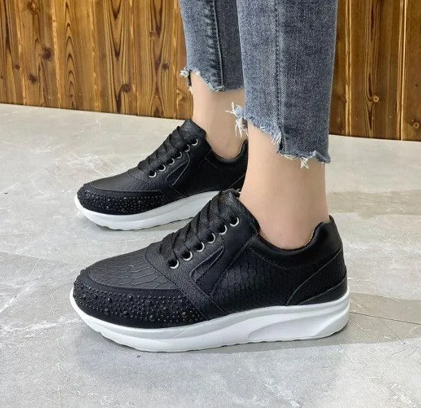 Rhinestone Fashion Plus Size Women's Sports Running Shoes