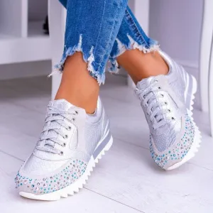 Rhinestone Fashion Plus Size Women's Sports Running Shoes