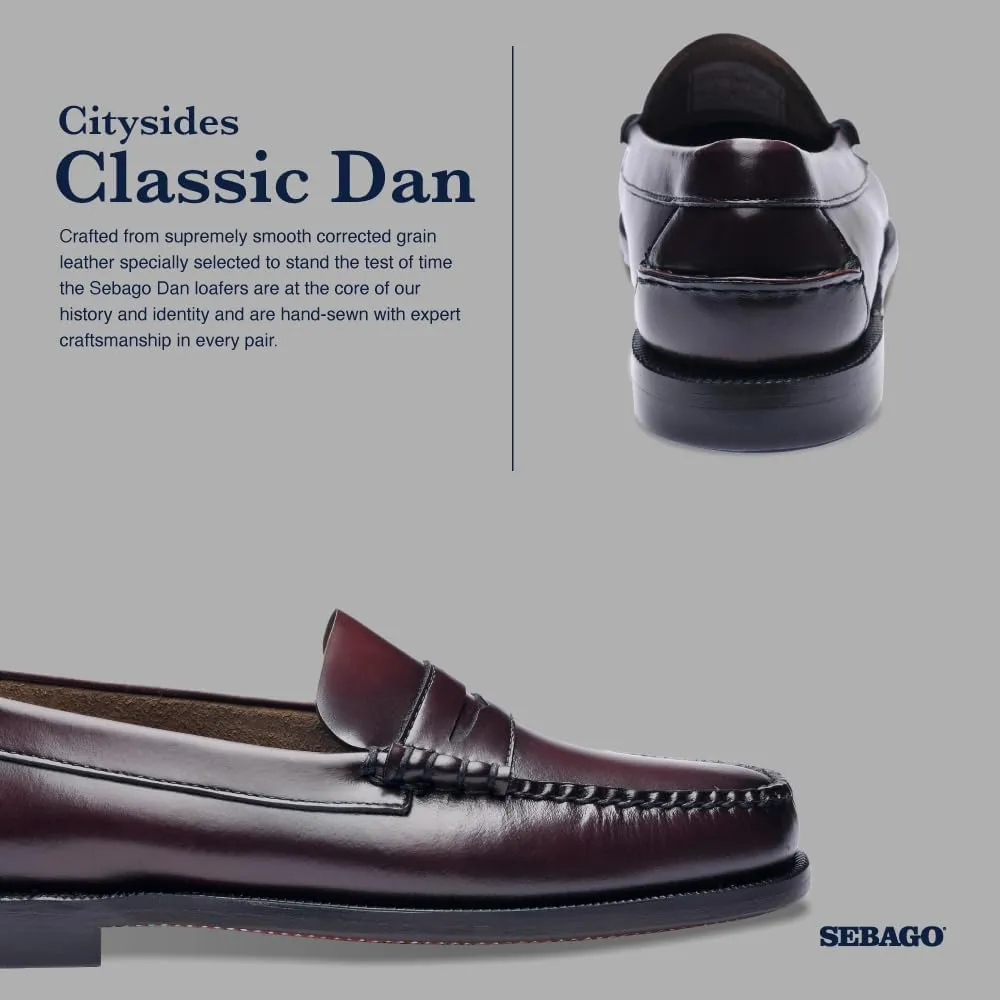 Sebago Women's Classic Dan Leather Penny Loafers – Hand-Sewn Slip-On Moccasins with Leather Sole & Timeless Design
