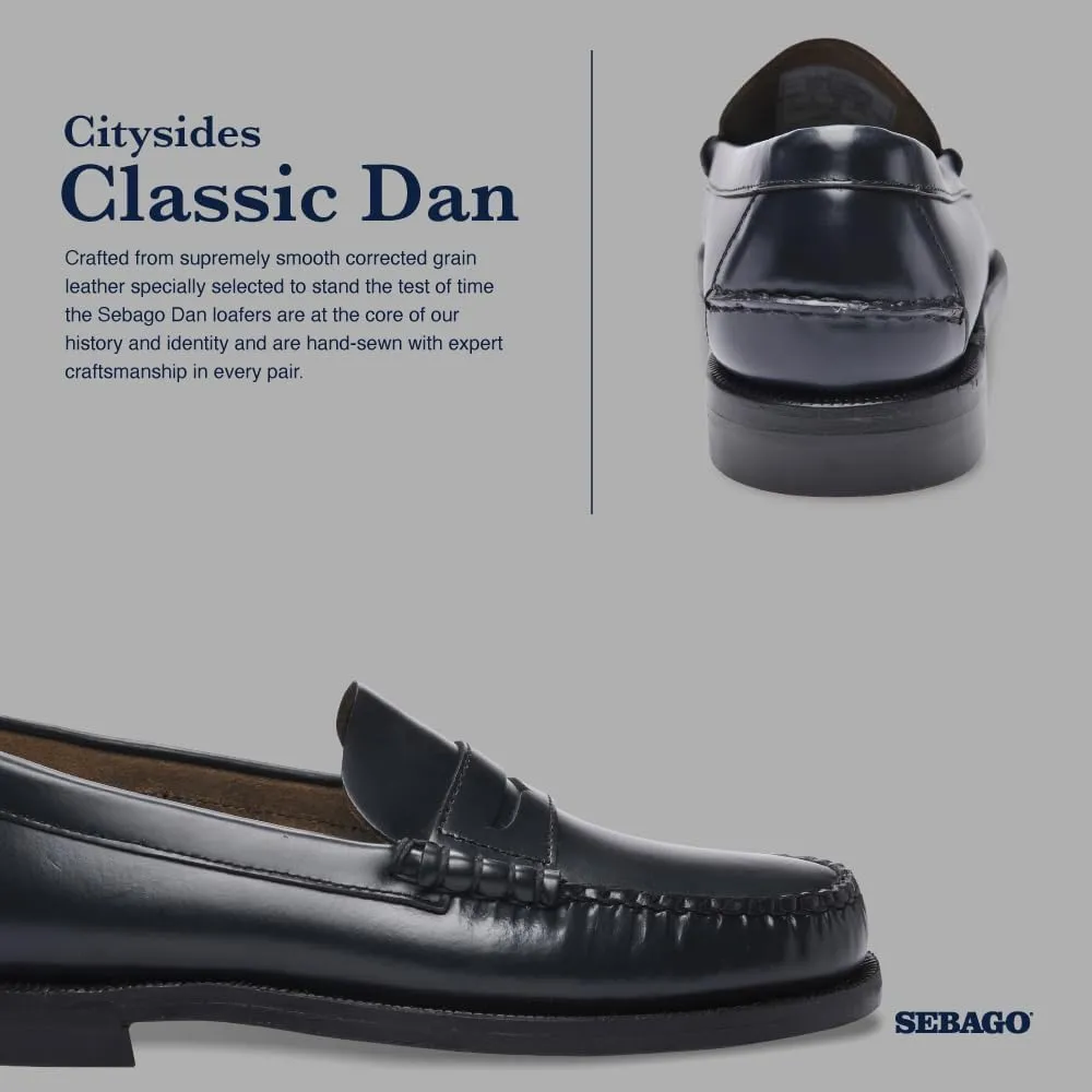 Sebago Women's Classic Dan Leather Penny Loafers – Hand-Sewn Slip-On Moccasins with Leather Sole & Timeless Design