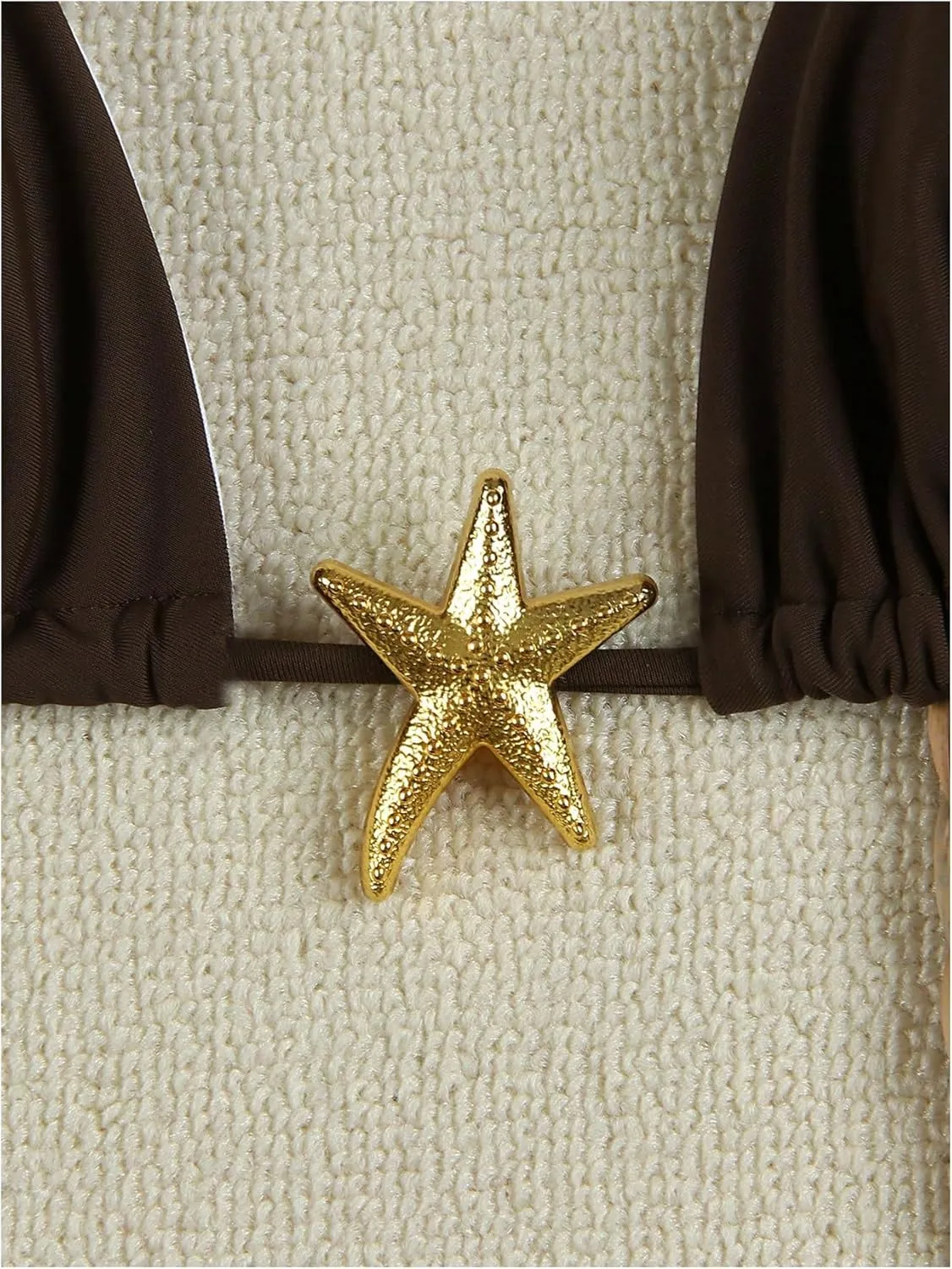 SHENHE Women's Triangle String Bikini Set 2 Piece Halter Swimsuits Starfish Metal Linked Swim Set