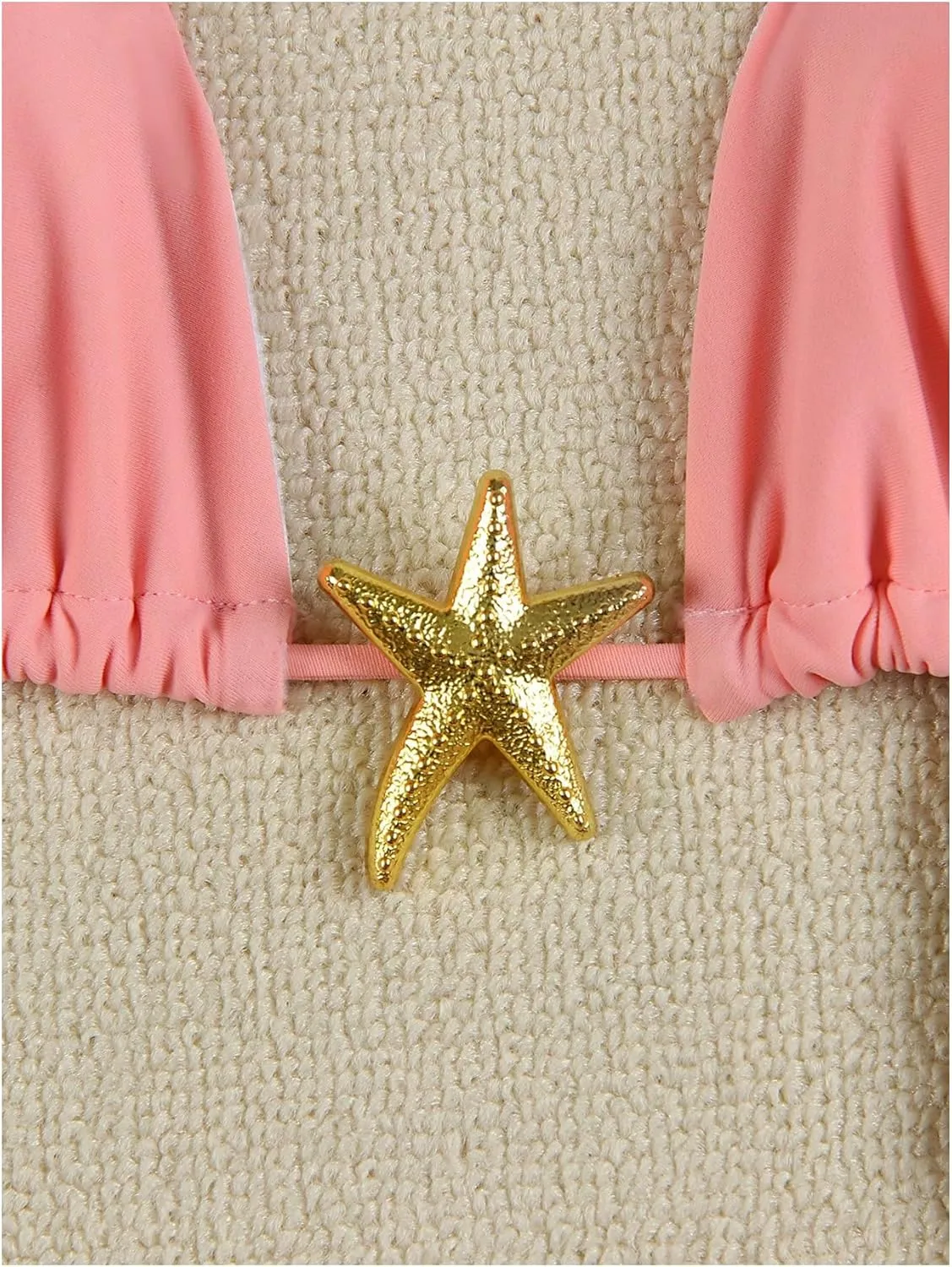 SHENHE Women's Triangle String Bikini Set 2 Piece Halter Swimsuits Starfish Metal Linked Swim Set