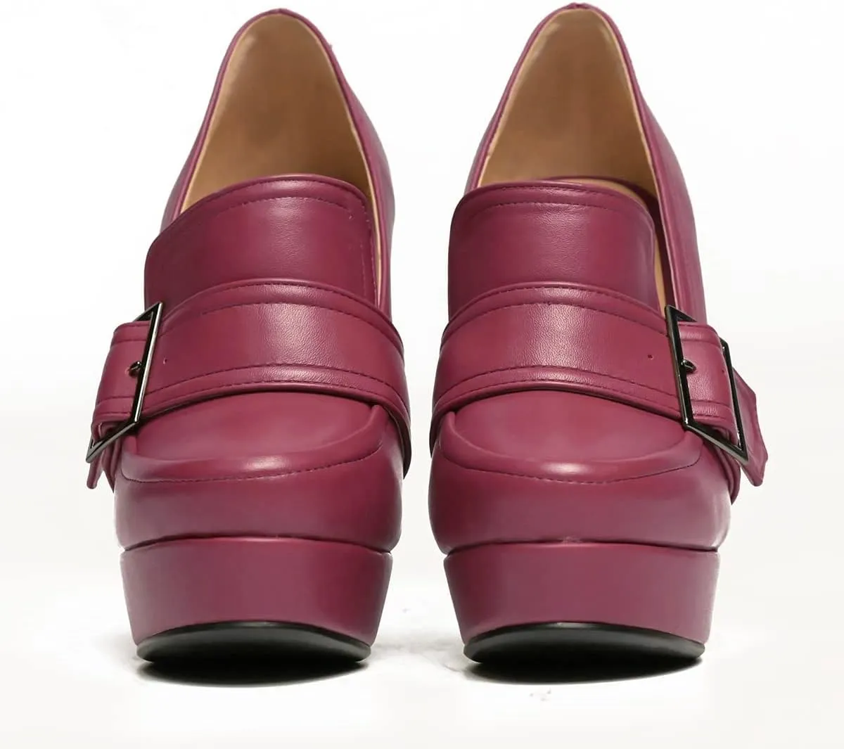 SHODENSE Women Vintage Chunky Platform Loafers Pumps Tassel Round Closed Toe Slip On Suede Block High Heel Dress Loafer Shoes Buckle Strap Oxford Loafers Fringe Pump Dressy Chic Sexy Y2k 4-11 M US