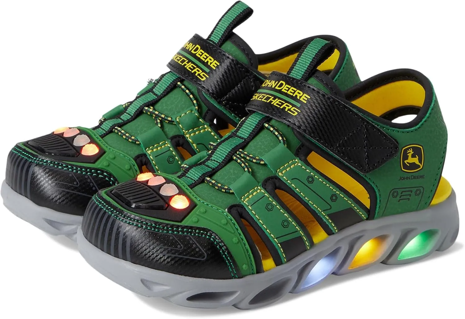 SKECHERS Boy's x John Deere: Hypno-Splash 407070L (Little Big Kid) Sneaker, Green/Black, 2