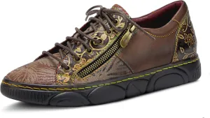 Spring Step L`Artiste Danli-Bloom Sneakers for Women - Sneaker Shoes for Women with Adjustable Metal Zipper - Womens Sneaker Shoe for Outdoor - Taupe Multi EU 35 / US 5