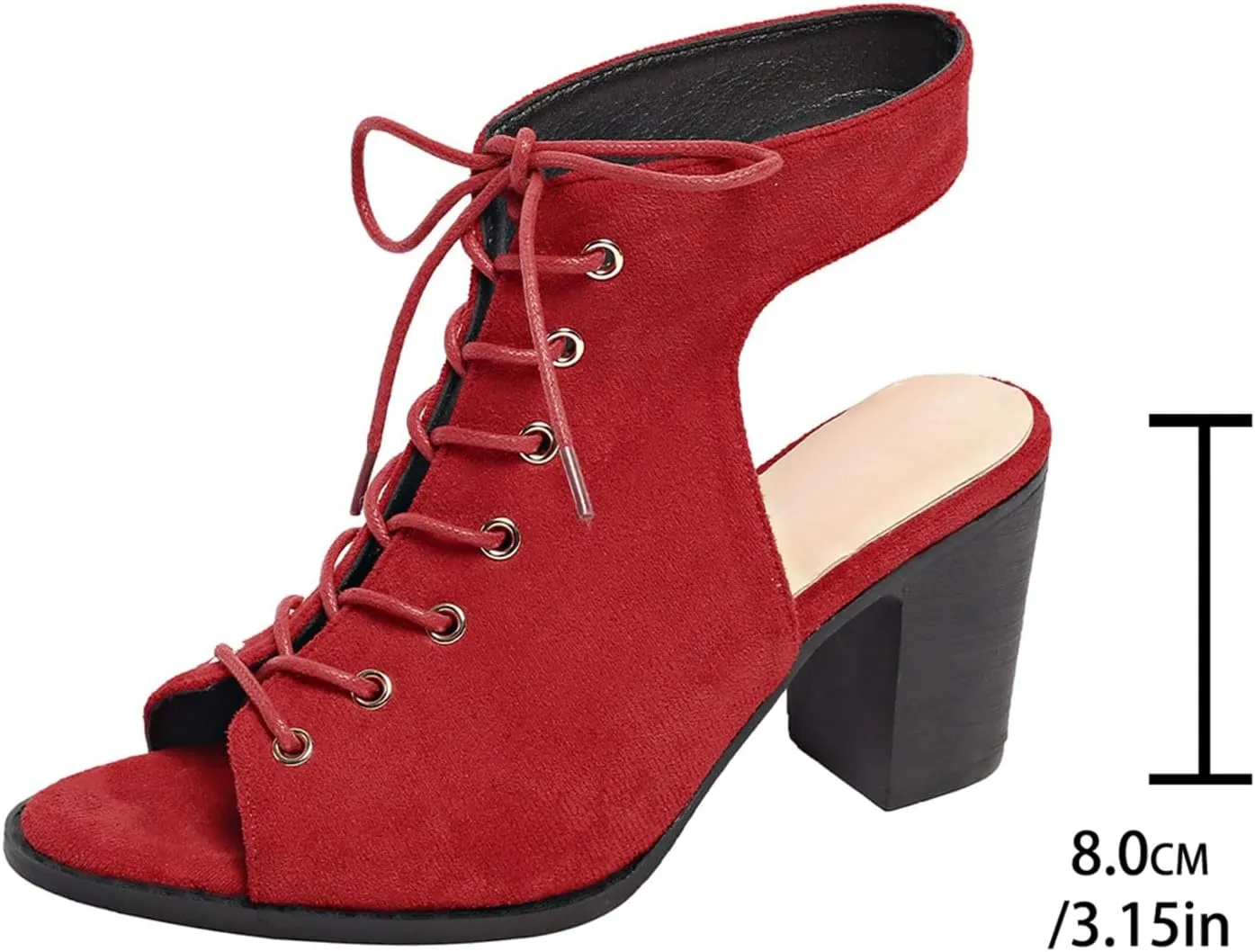SuanlaTDS Womens High Heels Sandals 2025 Dressy Lace Up Open Toe Slingback Ankle Boots Elegant Summer Chunky Block Heel Comfortable Walking Shoes Sexy Dressy Party Wedding Pumps Heeled Sandal