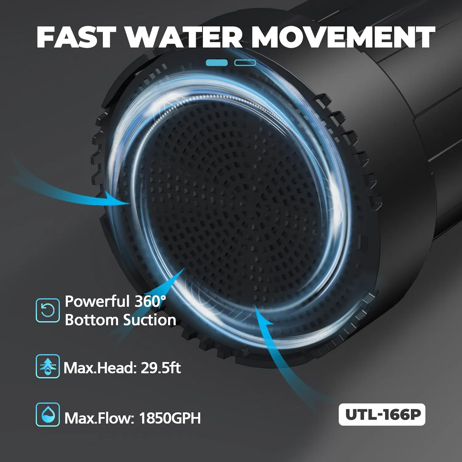 Submersible Water Pump 1/6 HP, 1850GPH Thermoplastic Sump Pump Basement Portable Electric Utility Water Pump Removal for Pool Draining Hot Tubs Garden Pool Cover Pond