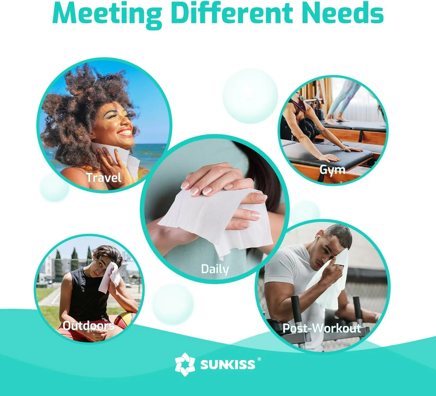 SUNKISS Trustplus Wet Wipes for Adult No Rinse, Extra Large 8”x12” Body Cleaning Washcloths for Elderly Incontinence & Cleansing, Unscented, 200 Count (4 Packs of 50)