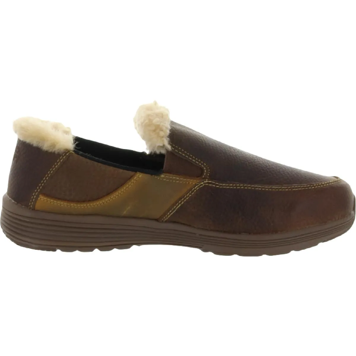 Superlamb Mens Bulgan Faux Fur Inserts Slip On Loafer Slippers