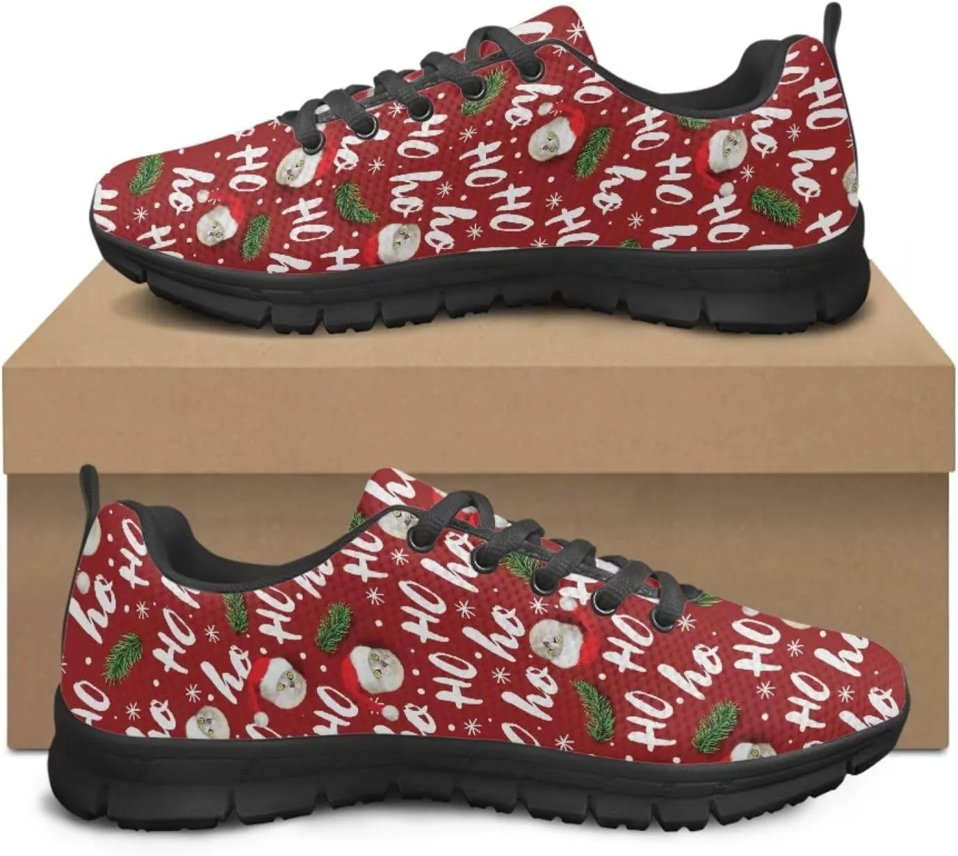 SYtrade Fashion Tennis Shoes for Women Print Slip On Running Sneakers Flat Canvas Shoes Black Sole