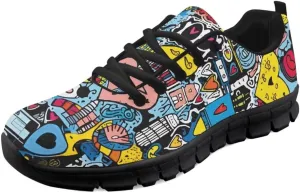SYtrade Sneakers for Women Tennis Shoes Breathable Lightweight Walking Shoes Black Sole