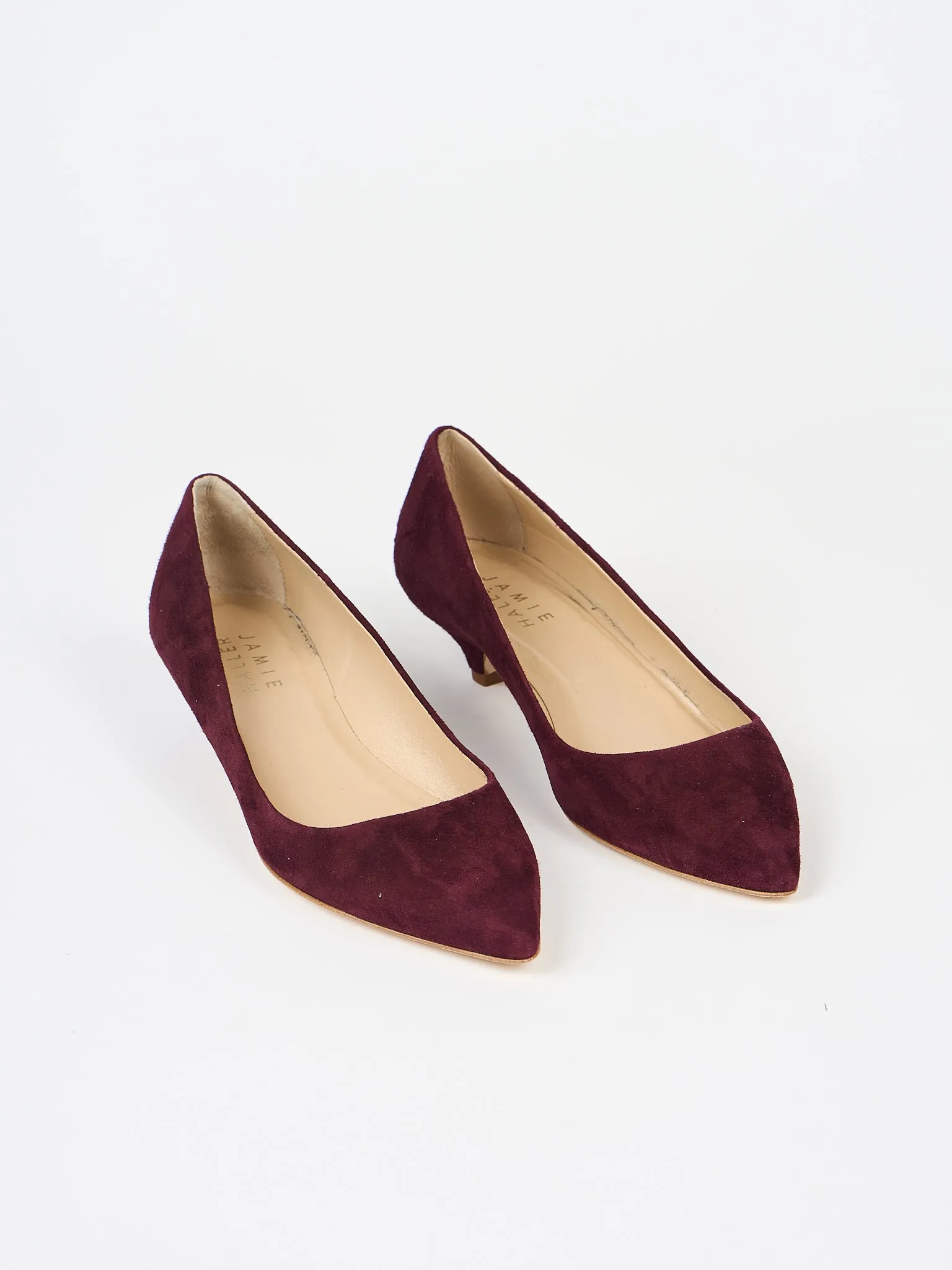 The Kitty Point in Maroon Suede