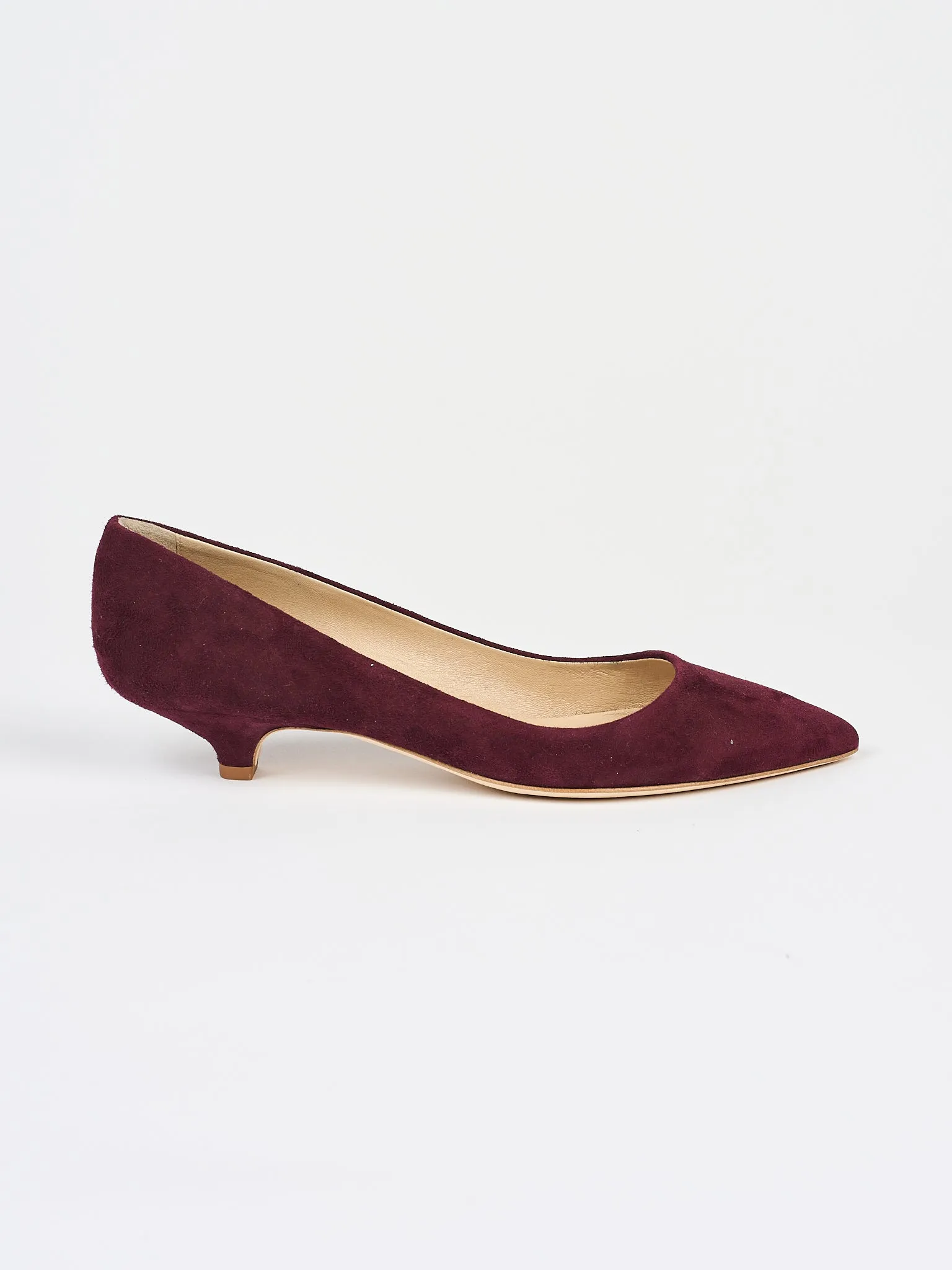 The Kitty Point in Maroon Suede