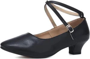 TINRYMX Women Standard Latin Dance Shoes Cross Strap Ballroom Modern Character Tango Salsa Party Dress Pump Shoes with Closed Toe 815