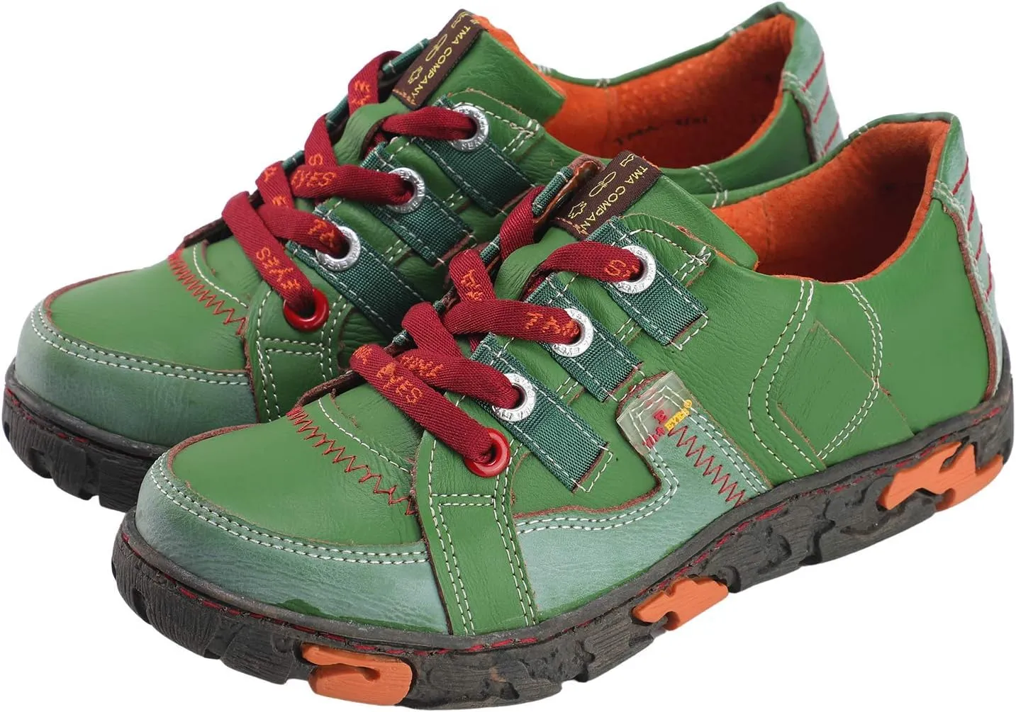 TMA EYES Genuine Leather Women's Flat Fashion Sneaker Shoes for Outdoor