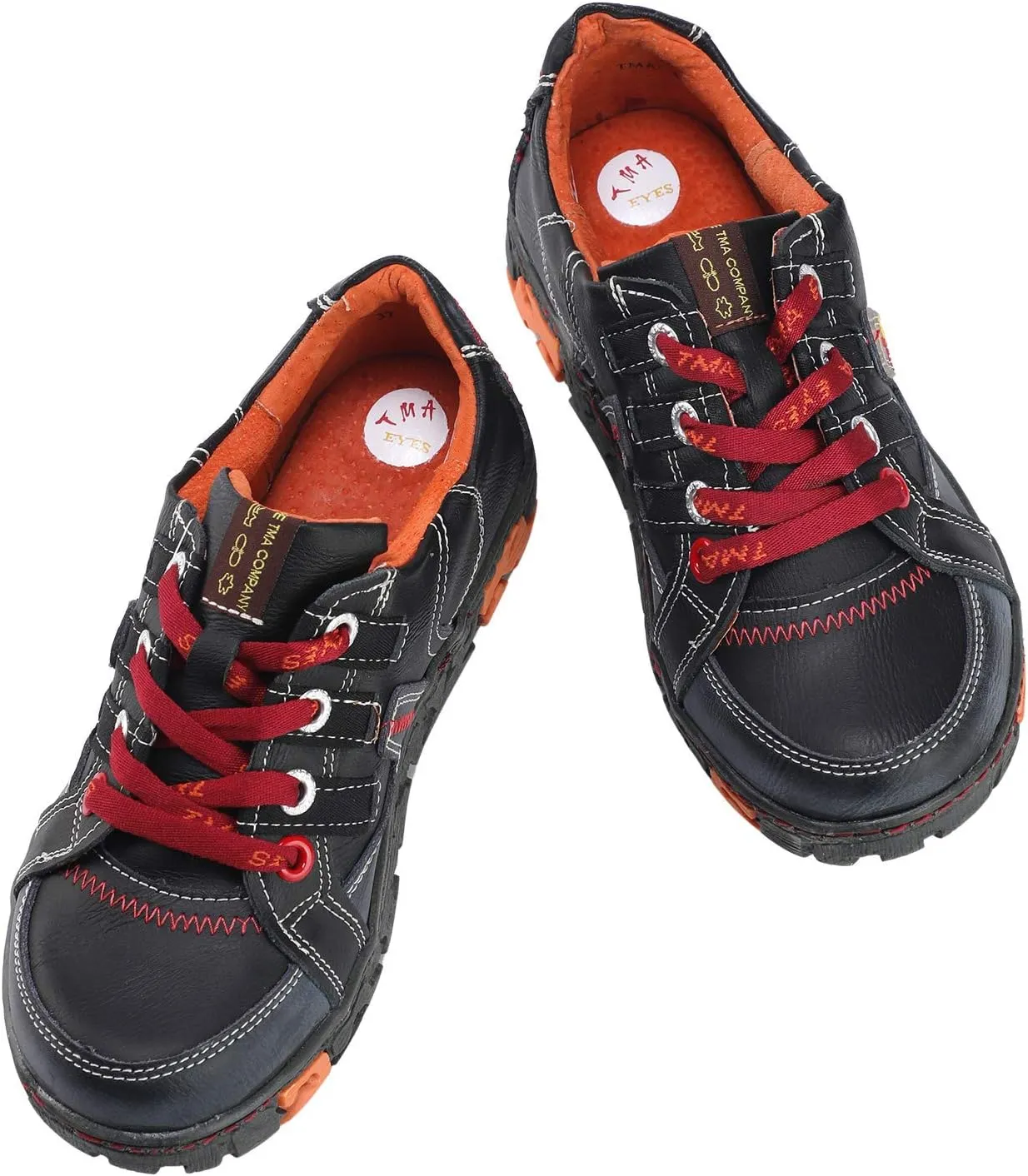 TMA EYES Genuine Leather Women's Flat Fashion Sneaker Shoes for Outdoor