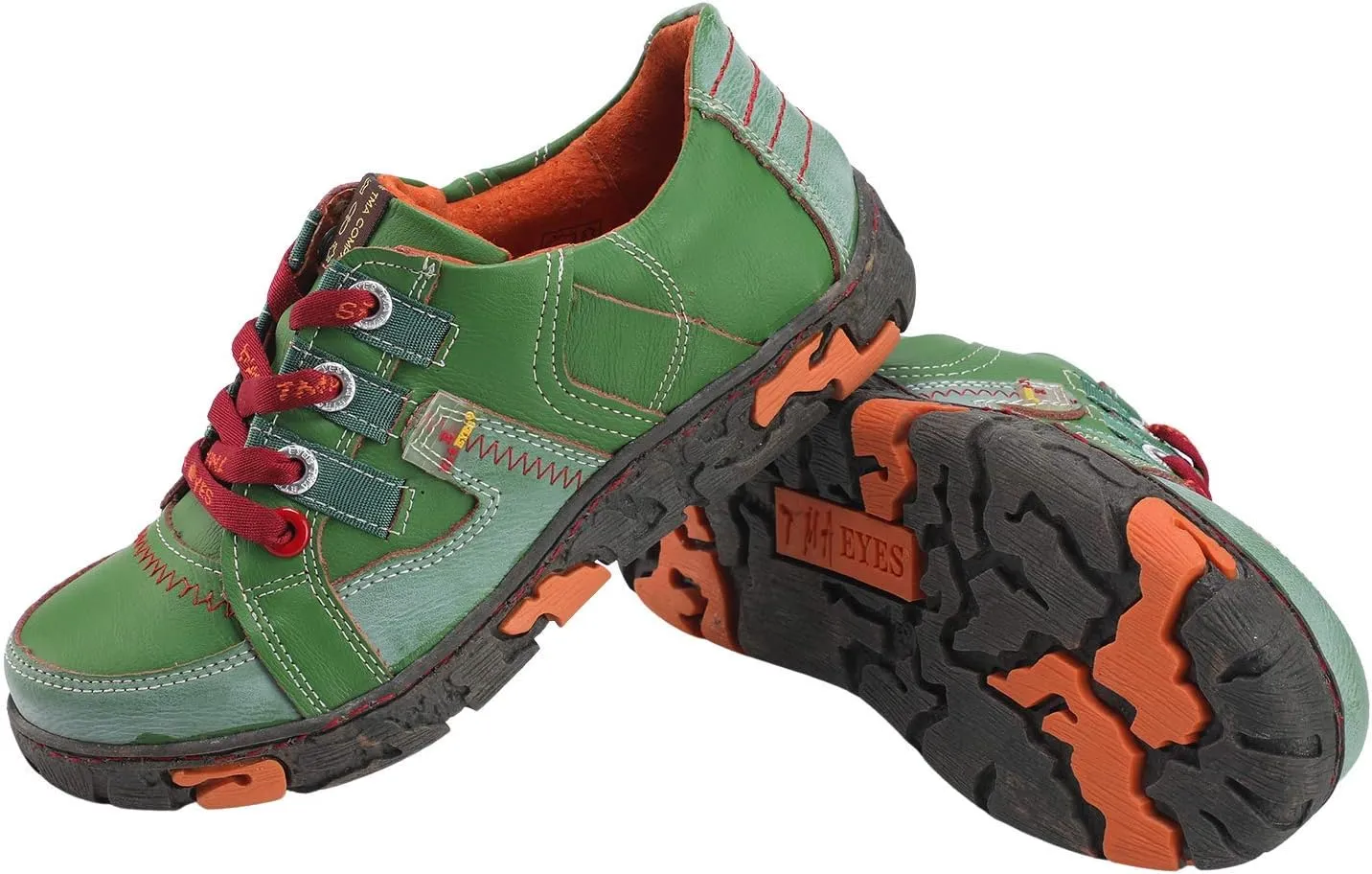 TMA EYES Genuine Leather Women's Flat Fashion Sneaker Shoes for Outdoor