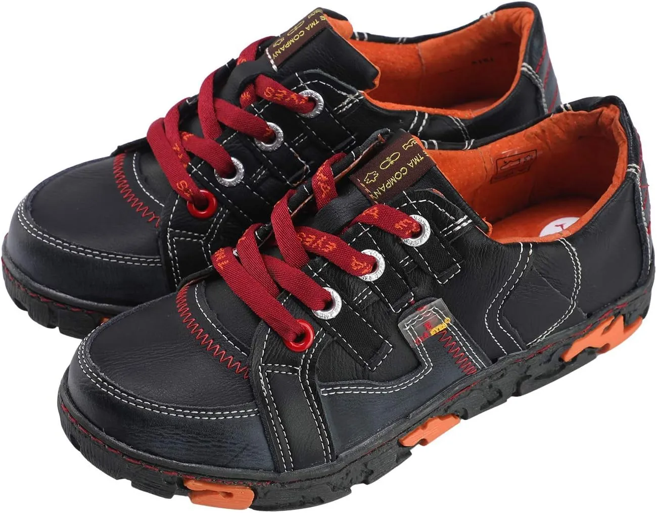 TMA EYES Genuine Leather Women's Flat Fashion Sneaker Shoes for Outdoor