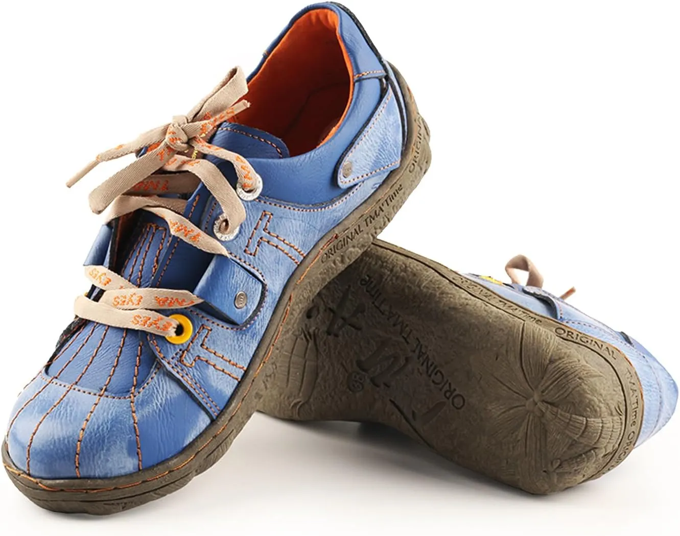 TMA EYES Women's Sneaker Genuine Leather Flat Shoes for Outdoor Sports Casual Shoes