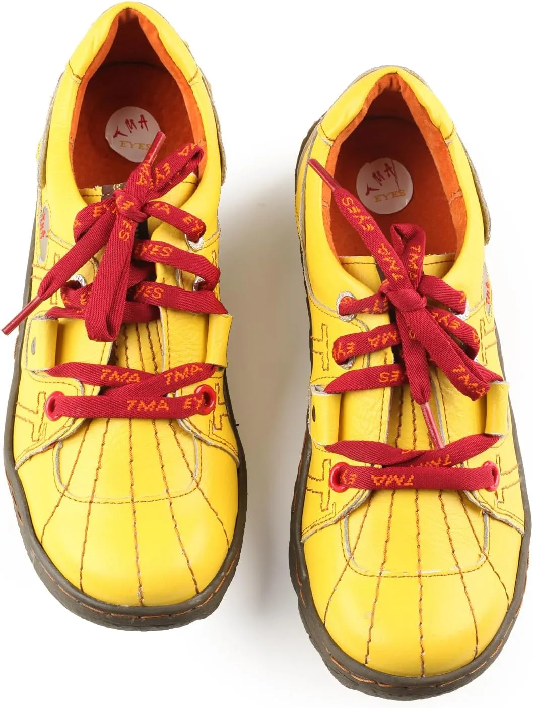 TMA EYES Women's Sneaker Genuine Leather Flat Shoes for Outdoor Sports Casual Shoes