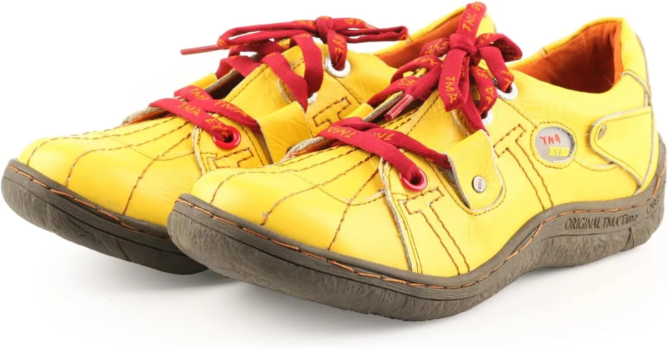 TMA EYES Women's Sneaker Genuine Leather Flat Shoes for Outdoor Sports Casual Shoes