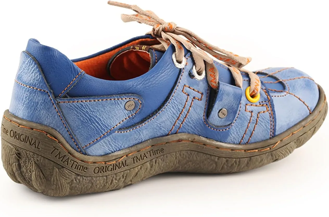 TMA EYES Women's Sneaker Genuine Leather Flat Shoes for Outdoor Sports Casual Shoes