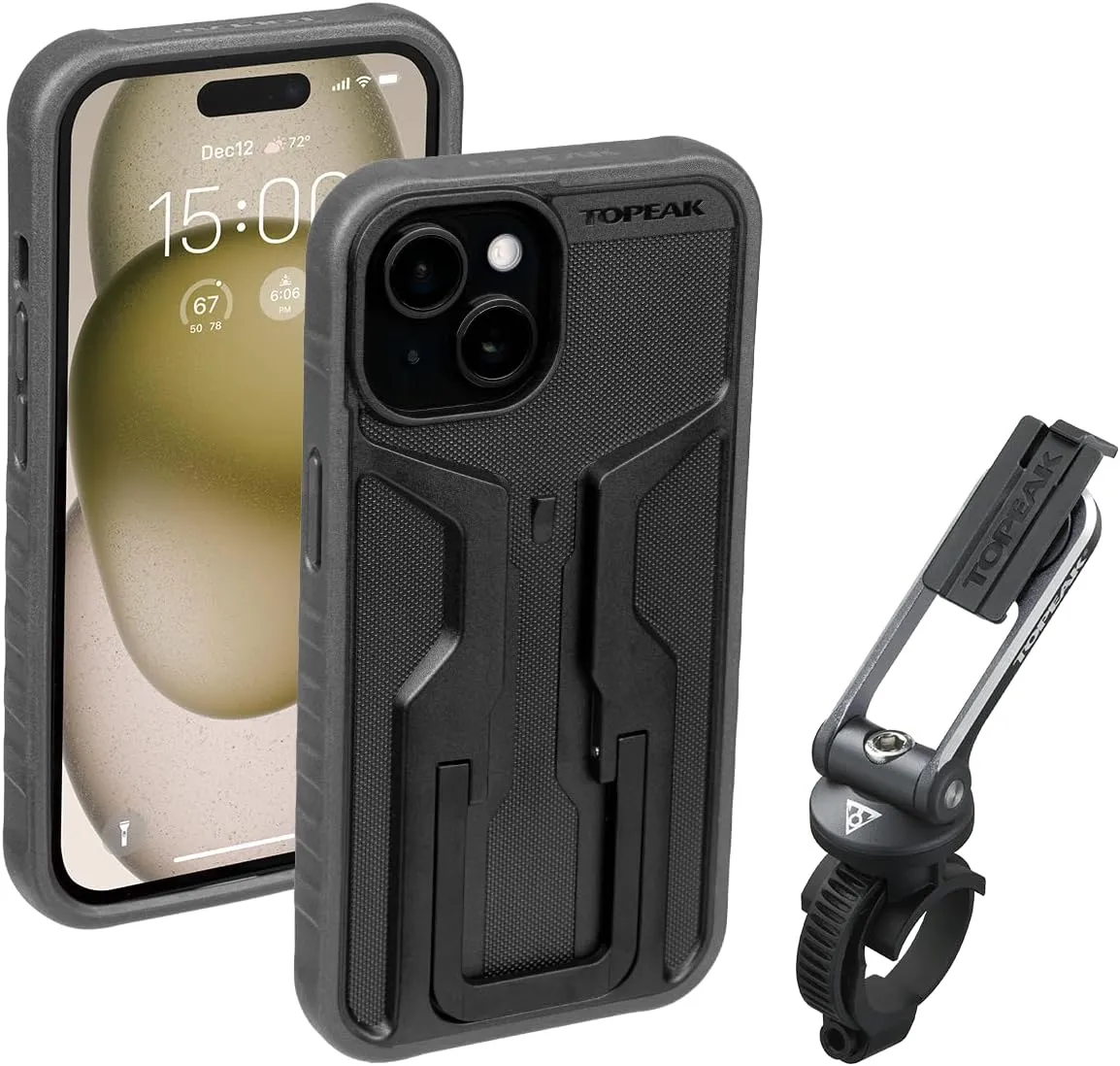 Topeak RideCase with Mount for iPhone 15 - Black/Gray