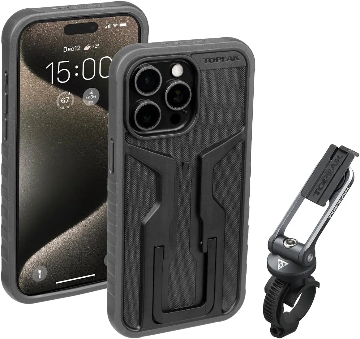 Topeak RideCase with Mount for iPhone 15 Pro Max - Black/Gray