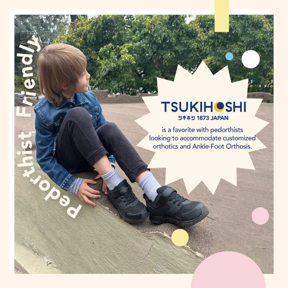 TSUKIHOSHI 3581 Charge BTS Strap-Closure Back-to-School Shoes for Boys and Girls with Wide Toe Box and Slip-Resistant, Non-Marking Outsole - for Kids Ages 1-12