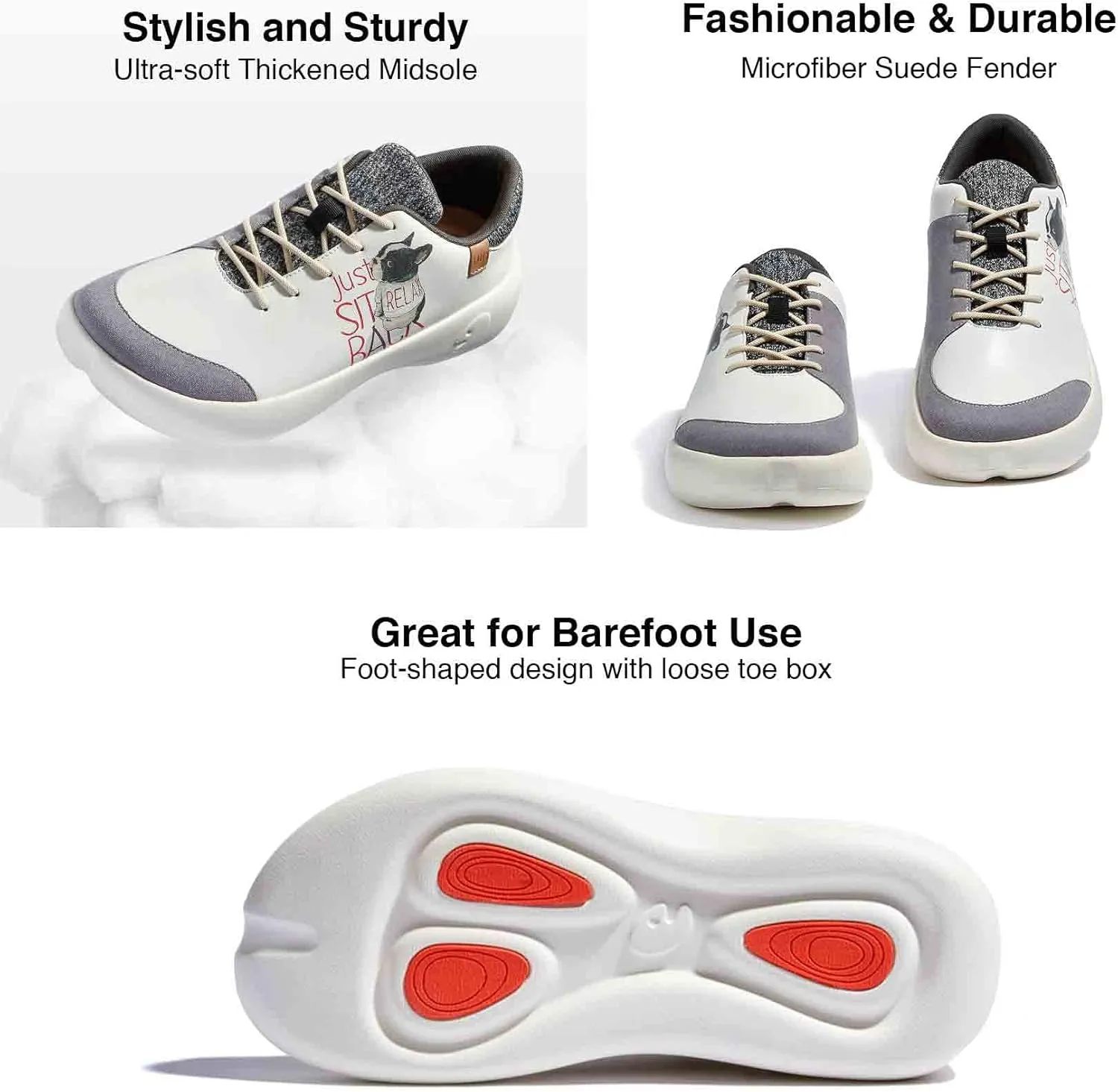 UIN Men's Art Painted Fashion Sneaker Wide Toe Lace-up Lightweight Comfort Walking Travel Shoes Bartello