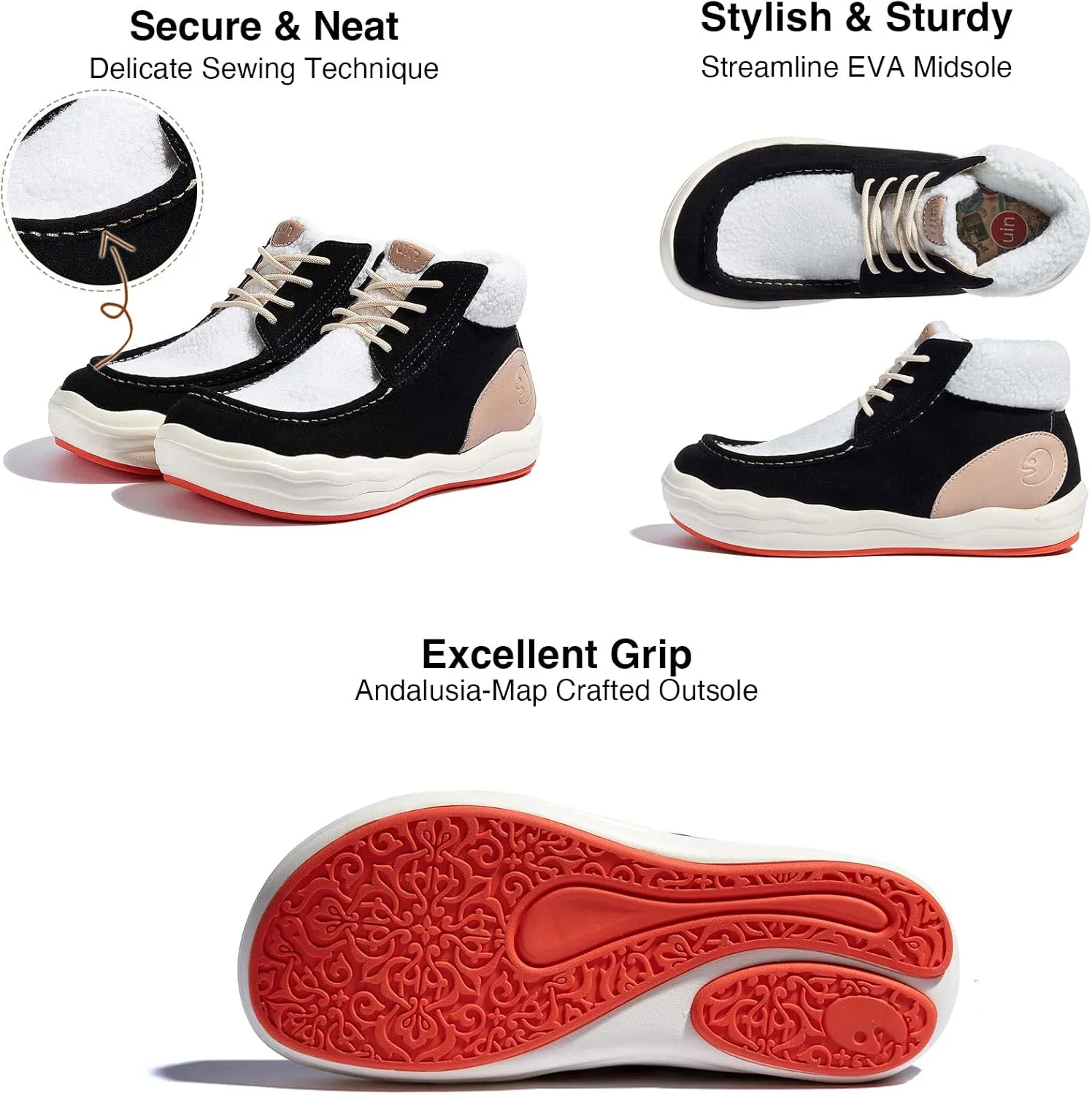 UIN Women's Fashion Platform Sneaker Slip On Walking Casual Comfortable Art Painted Travel Shoes Andalusia
