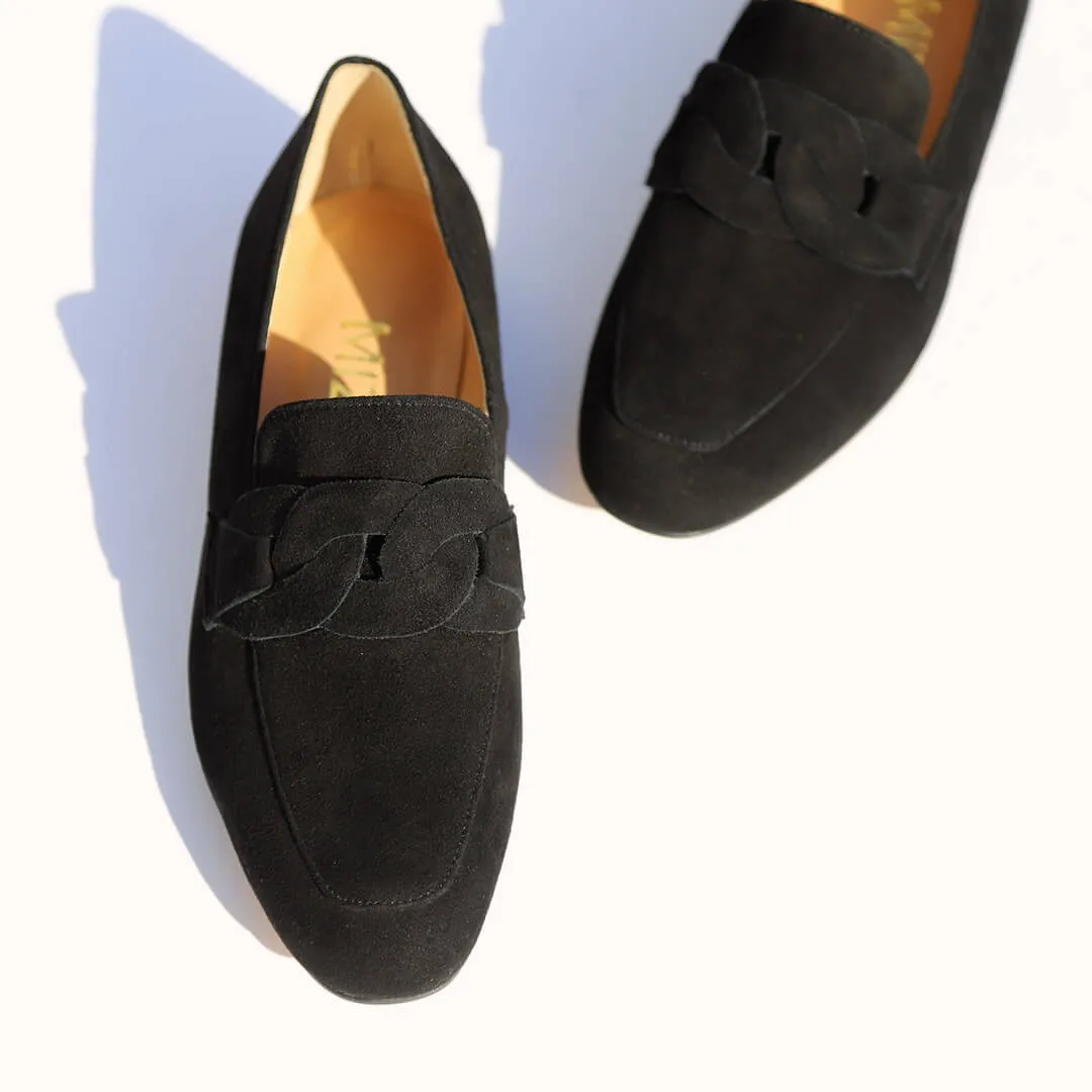 *UK size 2 - AAYWO - green suede, 1.5cm heels