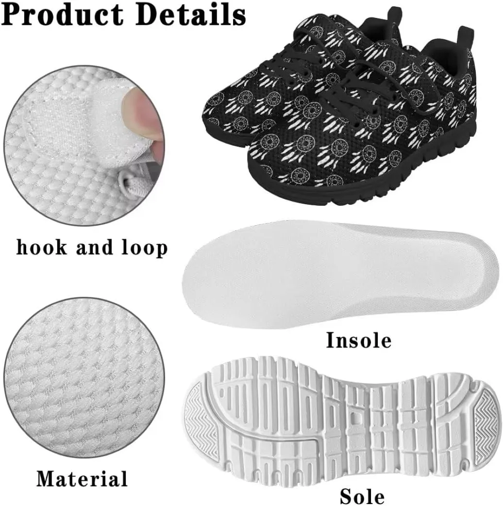 Unisex-Child Sneakers Anti-Skid Sports Shoes Kids One Strap Hook and Loop Sneakers for Camping Jogging