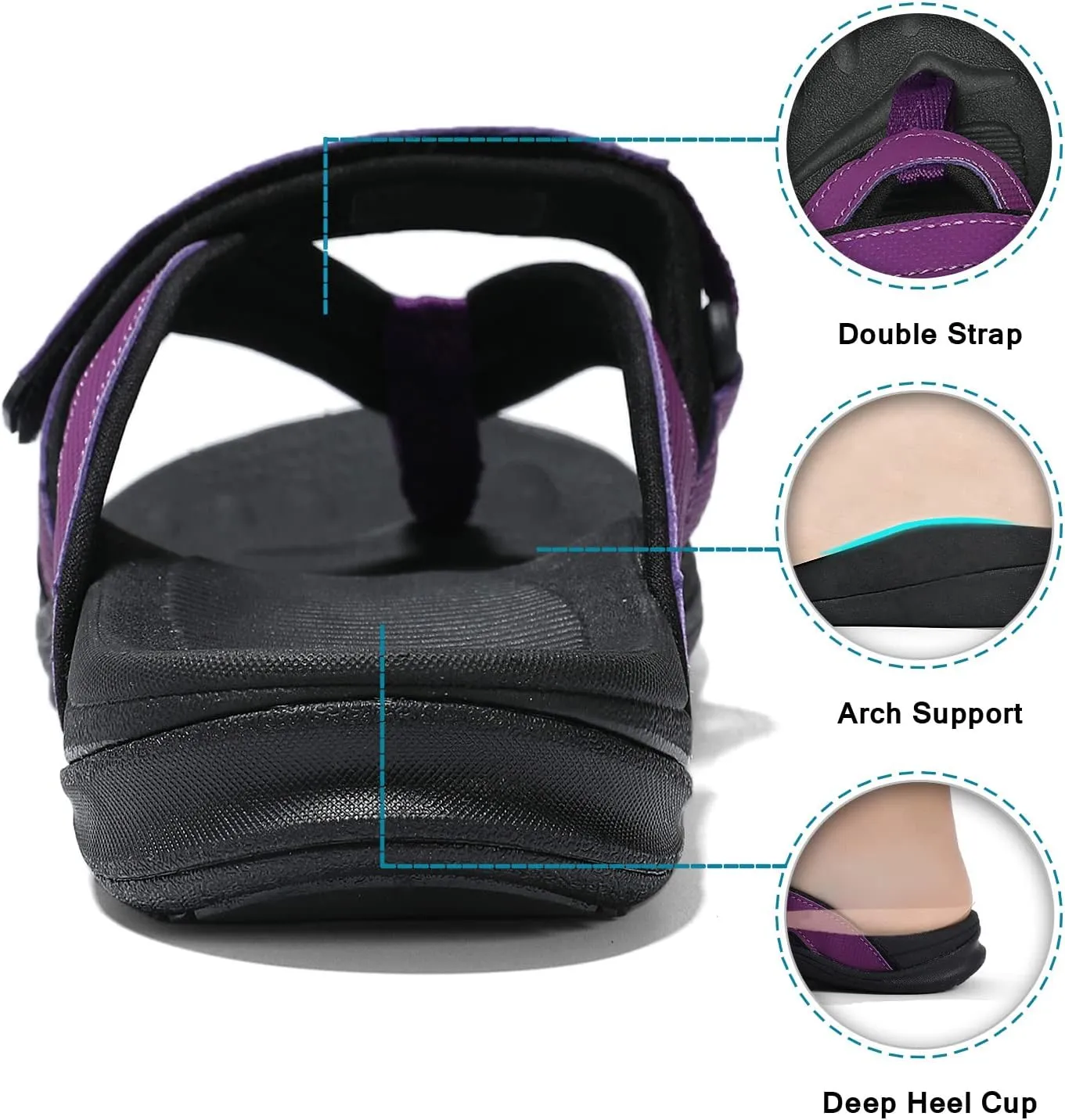 UTENAG Womens Arch Support Flip Flops Comfortable Orthotic Thong Sandals