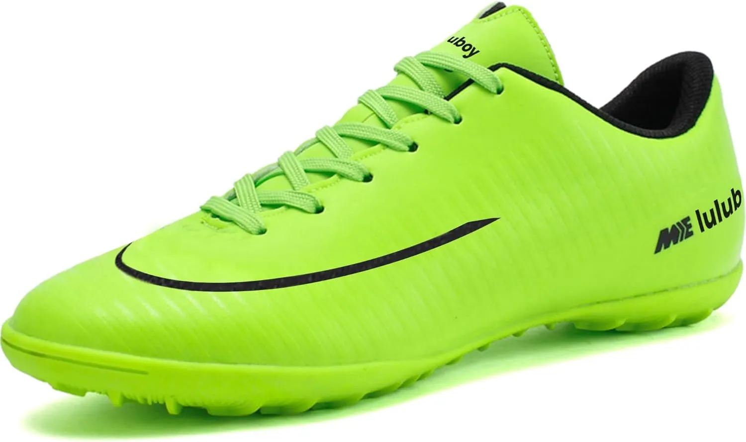 UYO Men's Indoor Soccer Shoes Football Cleats Low-Tops Lace-Up Non-Slip Spikes Sports Athletic Futsal TF Turf Sneaker
