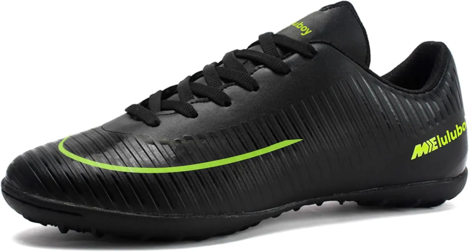 UYO Men's Indoor Soccer Shoes Football Cleats Low-Tops Lace-Up Non-Slip Spikes Sports Athletic Futsal TF Turf Sneaker