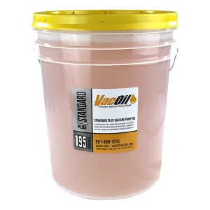 VacOil® 195 Grade Vacuum Pump Oil | 5 Gallon for Edwards, Welch, Leybold, Agilent, High Grade, Molecularly Distilled & Increases Vacuum Pump Life