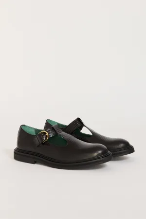 Vinnee T-Strap Derby Black Lizard Pattern