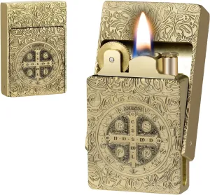 Vintage Lighter, Cool Trench Lighter, Unique Pipe Lighters with Creative Drawer Design, Antique Matchbox Kerosene Lighters Fluid Refillable, Classic Gifts for Men Dad Husband, Constantine
