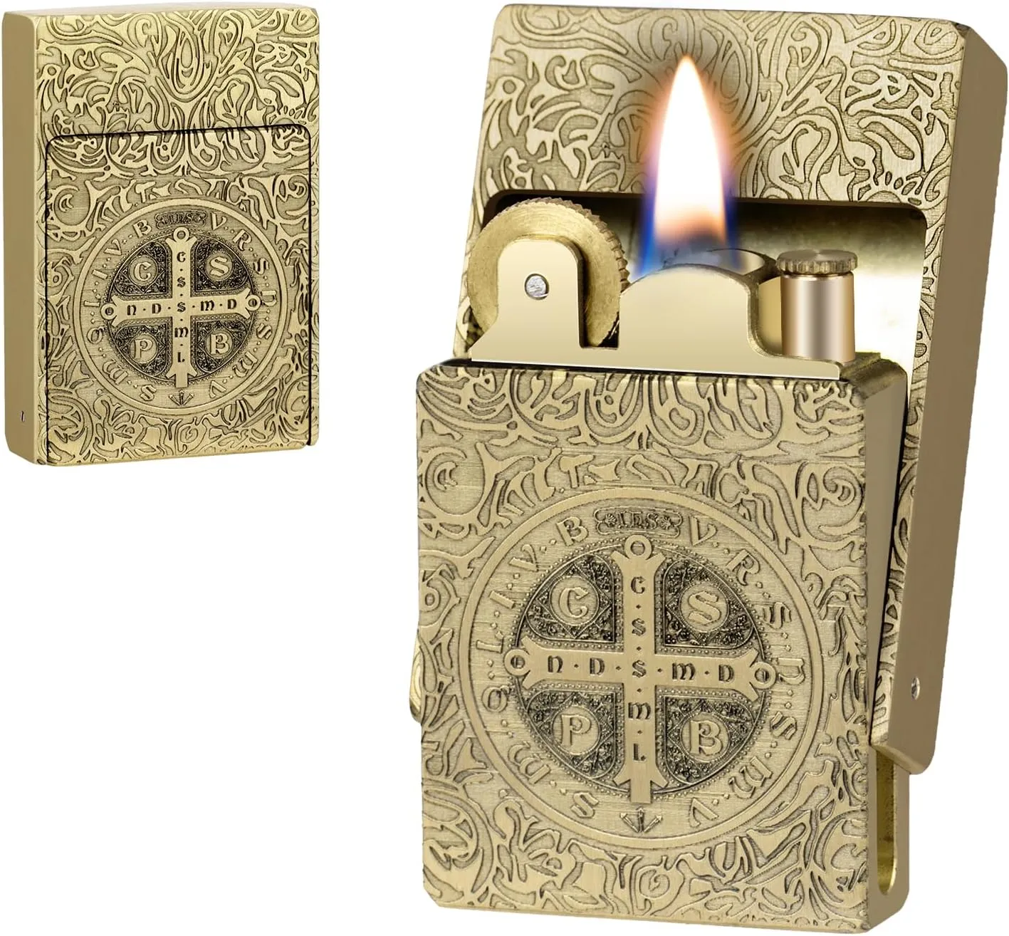 Vintage Lighter, Cool Trench Lighter, Unique Pipe Lighters with Creative Drawer Design, Antique Matchbox Kerosene Lighters Fluid Refillable, Classic Gifts for Men Dad Husband, Constantine