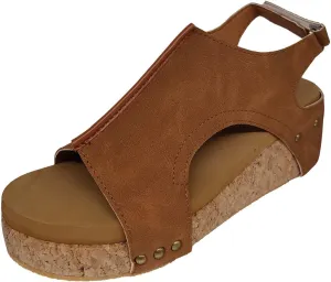 Wedge Sandals for Women Open Toe Buckle Ankle Strap Flatform Casual Sandals Trendy Platform Wedge Shoes with Arch Support Adjustable Comfort Walking Orthotic Flip Flops