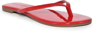 Wild Diva Classic Faux Patent Leather Almond Toe Flip Flop Thong Sandals