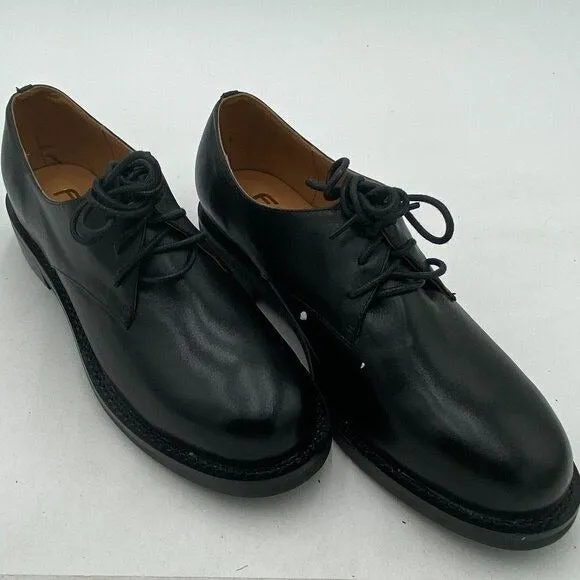 Women Leather Classic Lace up Flat Oxford Low Heel Round Toe Casual Dress Pump