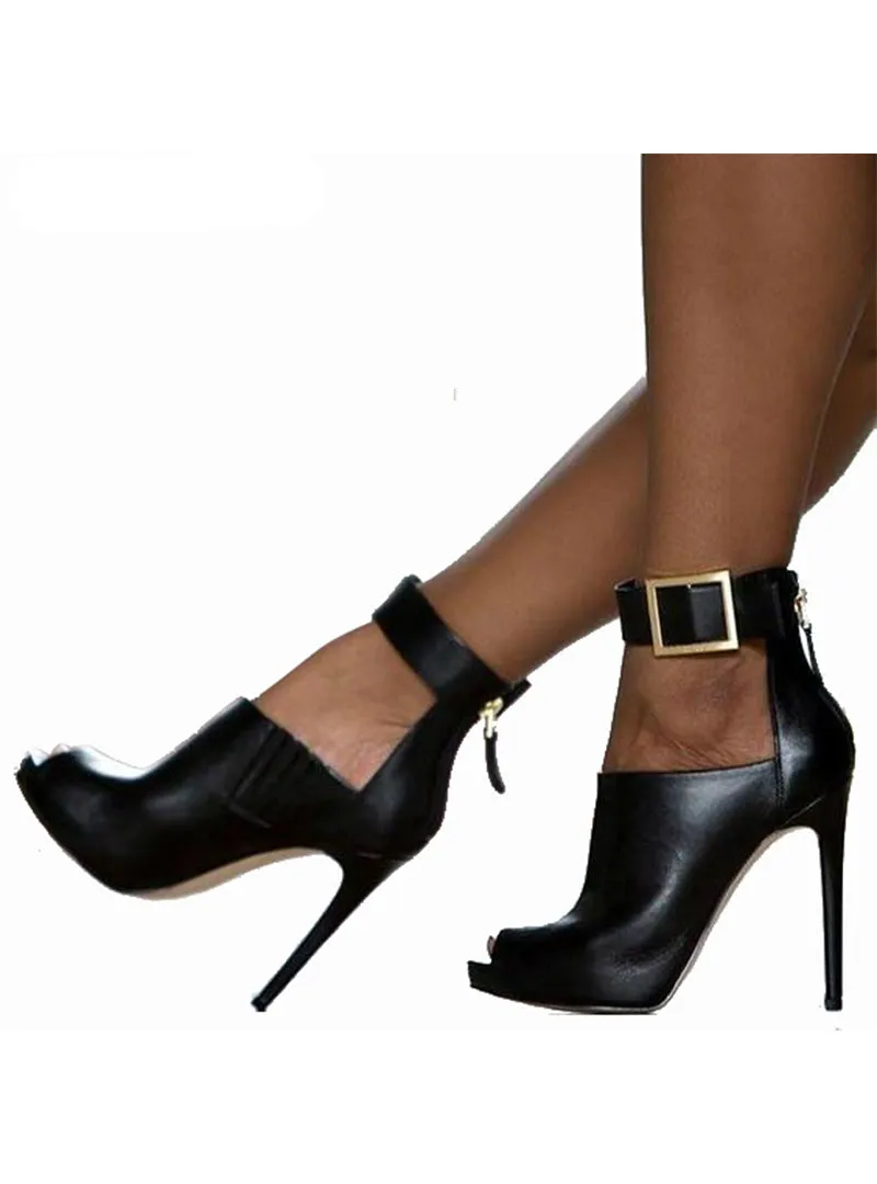 Women Pumps Ladies Sexy Buckle Strap Roman High Heels